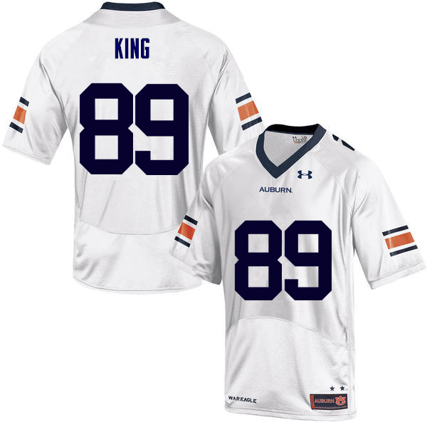 Auburn Tigers Men's Griffin King #89 White Under Armour Stitched College NCAA Authentic Football Jersey SUQ6474MM